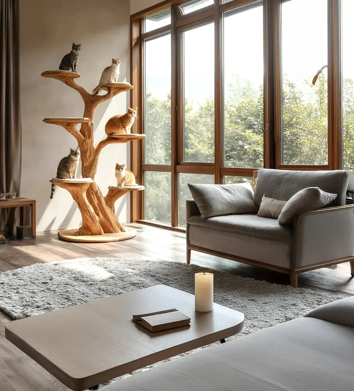 Artisanal Real Wood Cat Tree