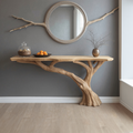 Rustic Console Table, Solid Wood Entryway Table for Hallways