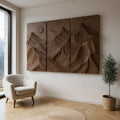Wide Layered Mountain Landscape Wood Panel, 47 to 90 Inch