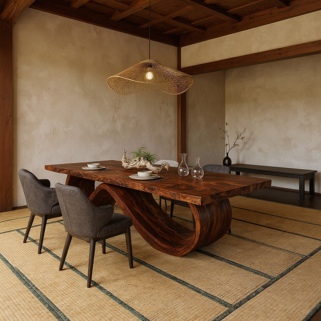 Contemporary Natural Edge Dining Table For Home Gathering