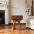 Contemporary Sculptural Side Table With Drawer For Home Decor