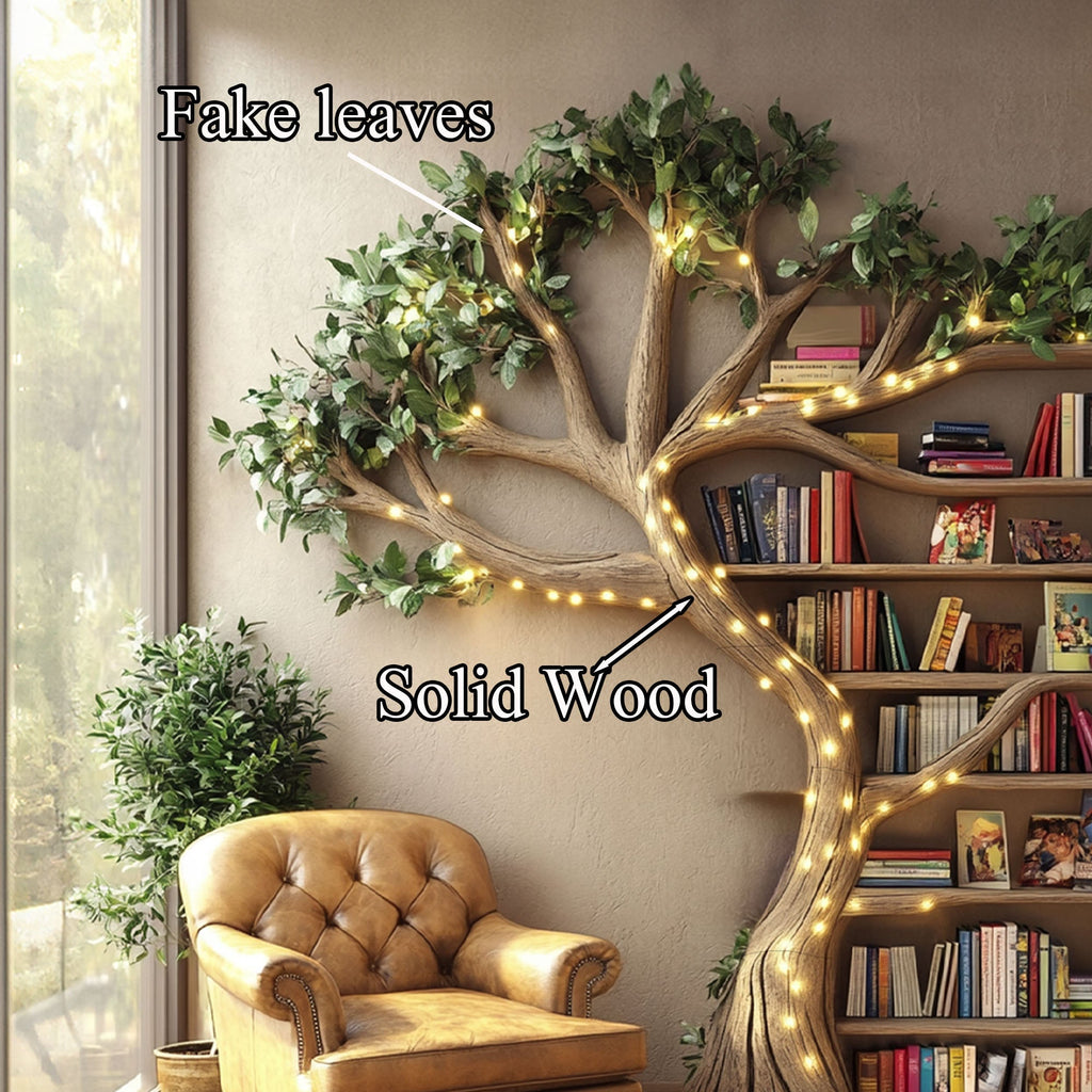 Natural Tree Branch Floating Bookshelf for Living Room Wall