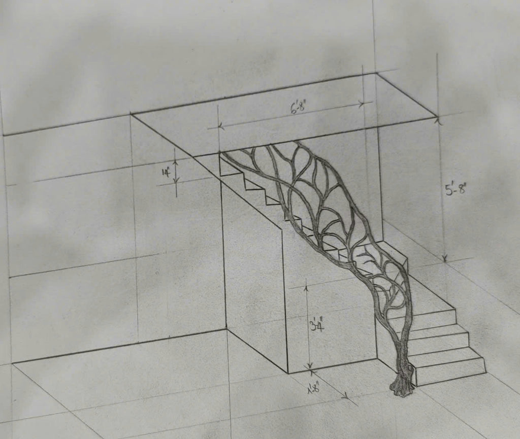 Elegant Wooden Branch And Leaf Stair Railing Custom Stair Railing Country Style