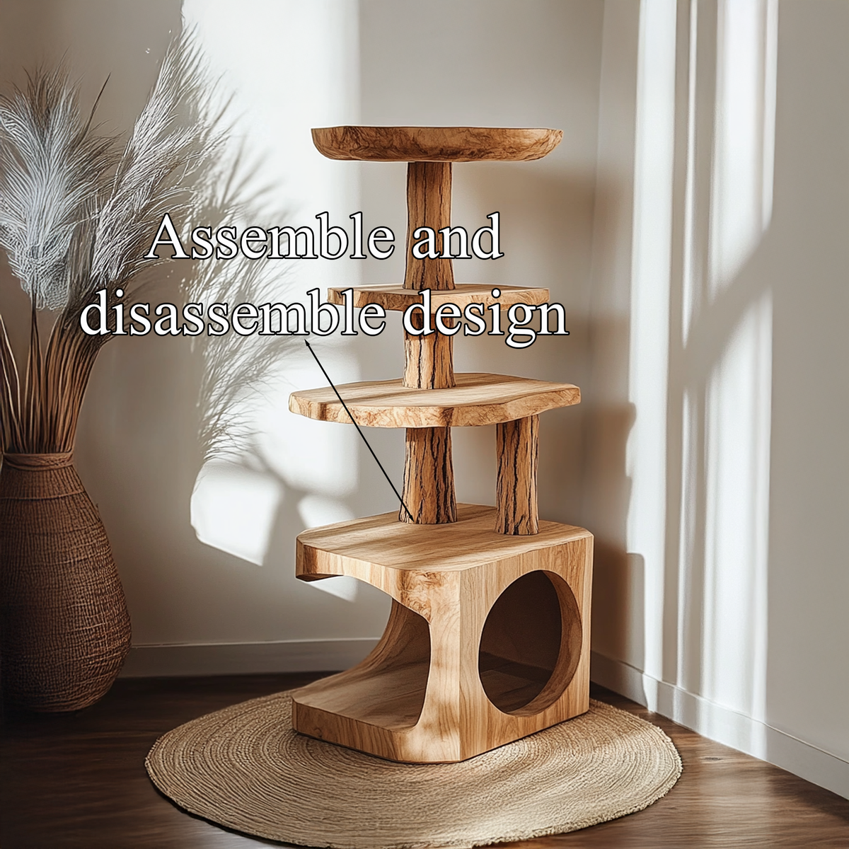 Handcrafted Cat Play Space Rustic Style Custom Size Decor Home Gift