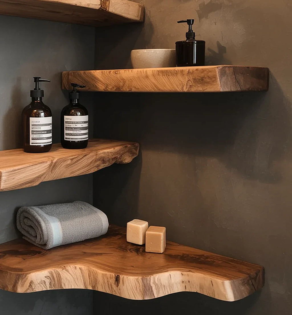 Live Edge Corner Floating Shelf