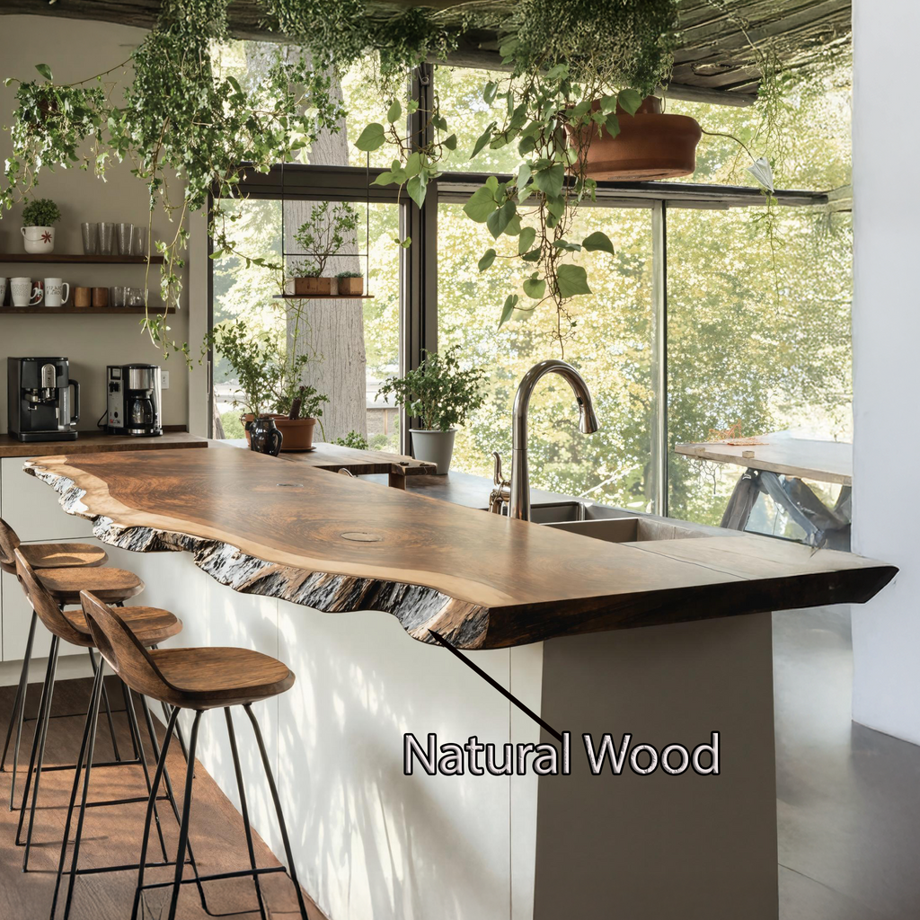 Farmhouse Wooden Kitchen Countertop For Beautiful Kitchen Ambiance