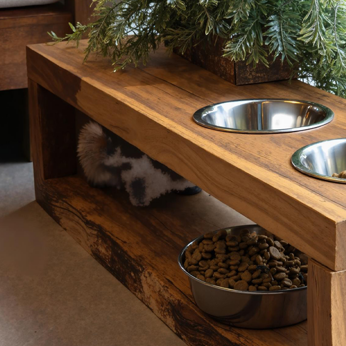 Handcrafted Pet Bowl Holder Elevated Feeding