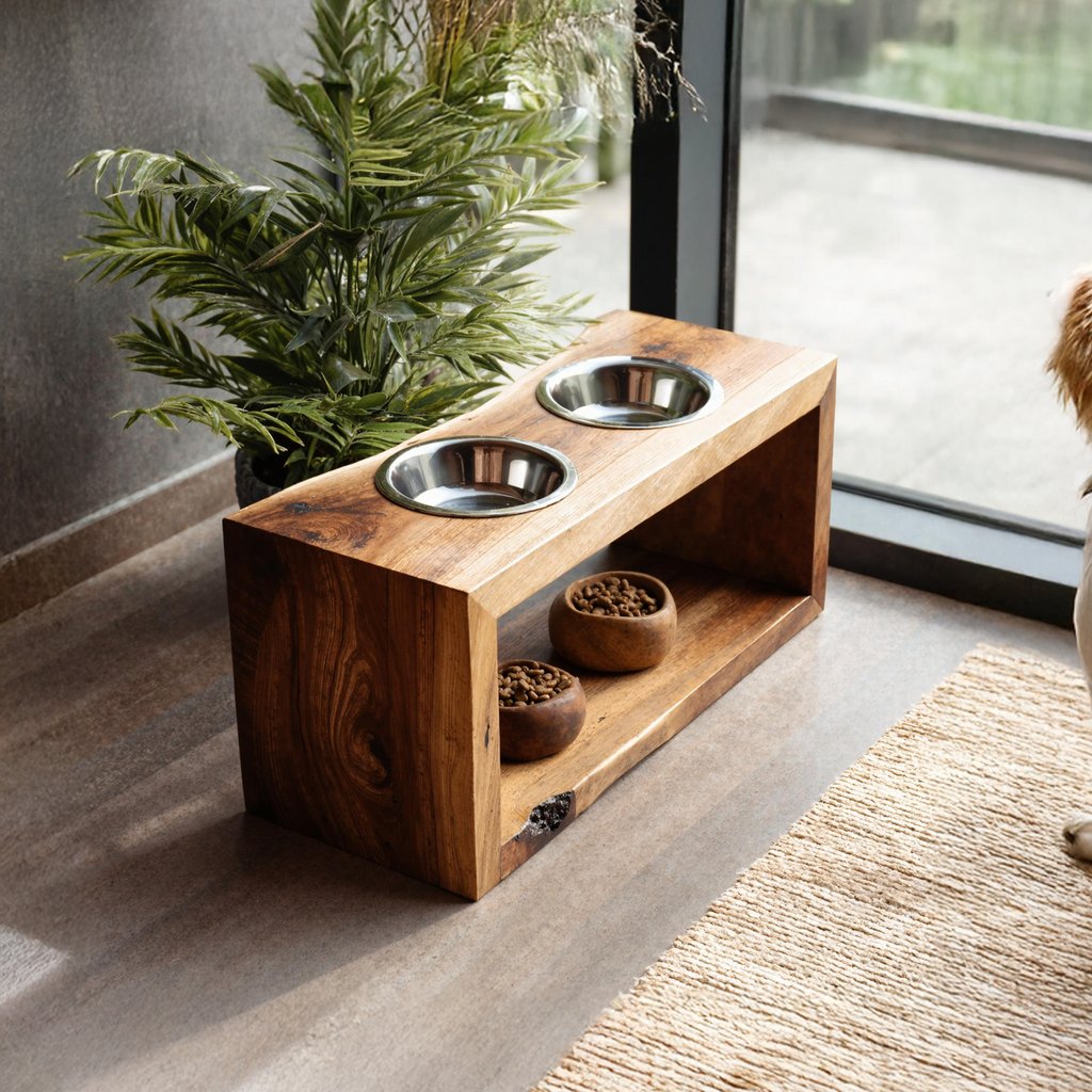 Handcrafted Pet Bowl Holder Pet Food Area