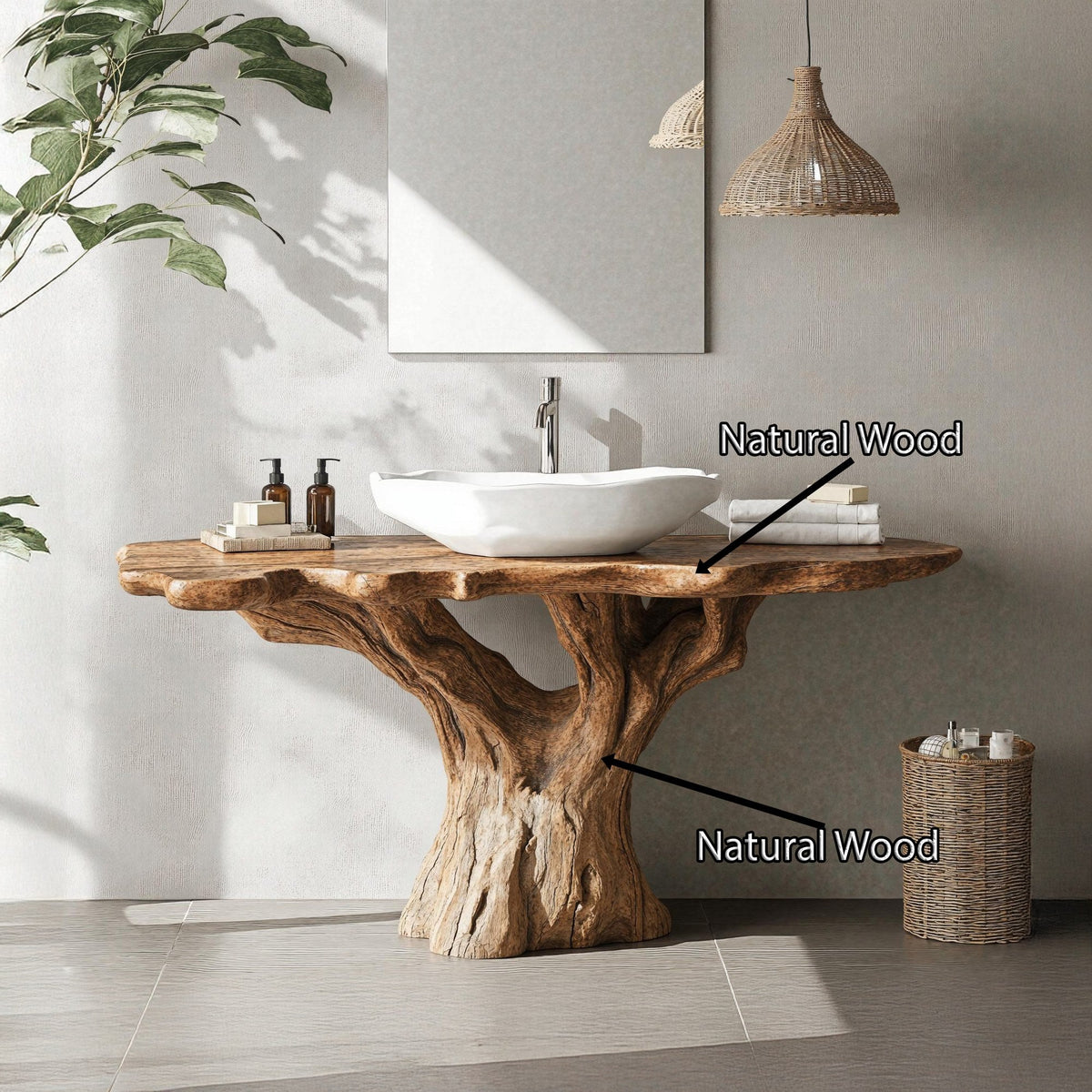 Traditional Natural Wood Bathroom Vanity For Classic Elegant Bathrooms