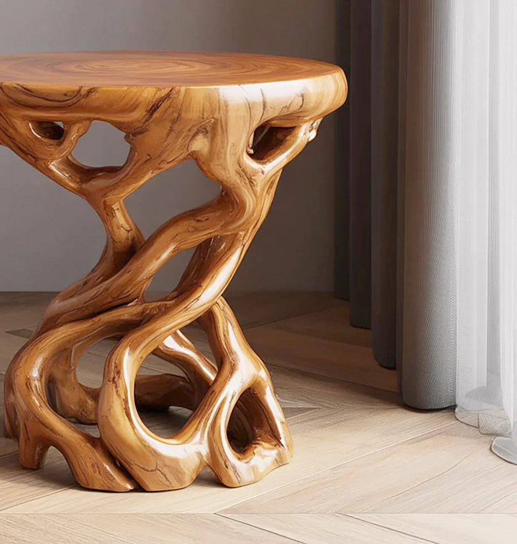 Organic Wood Root End Table