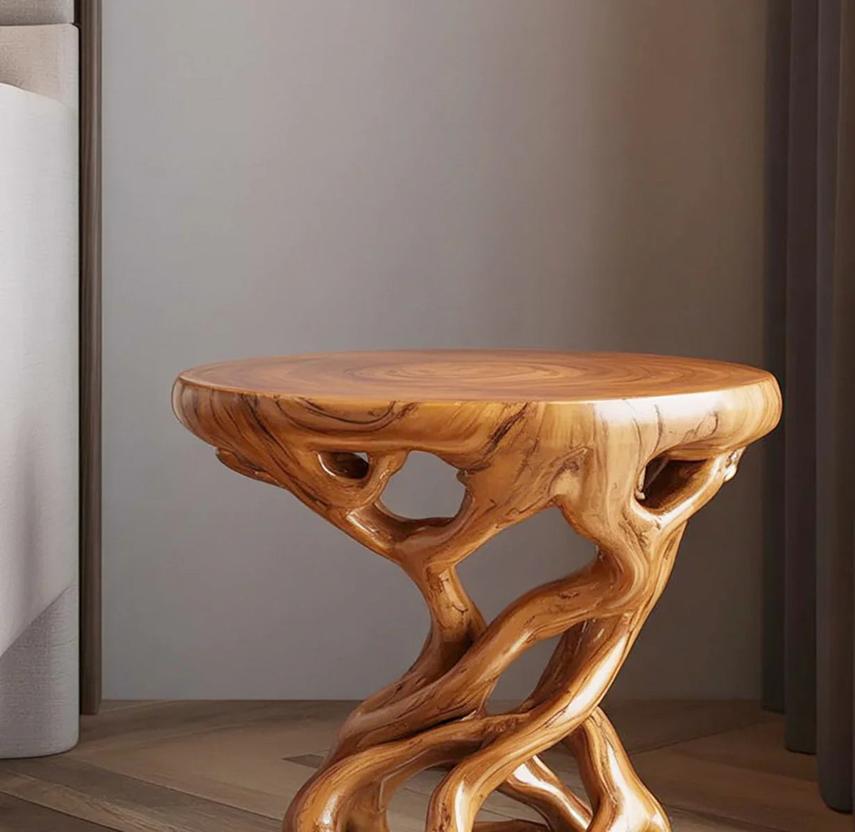 Organic Wood Root End Table