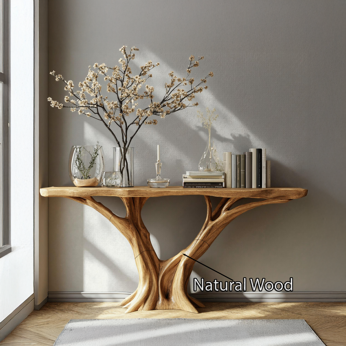 Solid Wood Console Table With Display Space, 30 To 71 Inch Wide