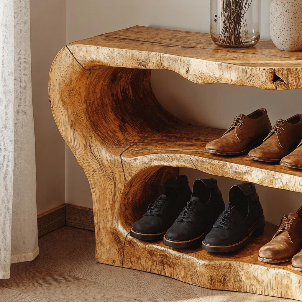 3-Tier Wooden Shoe Rack Bench For Organizing Shoes & Bags