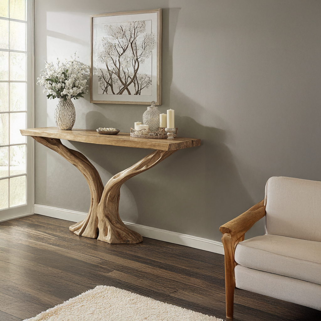 Rustic Farmhouse Solid Wood Entry Console Table, 30 To 71 Inch