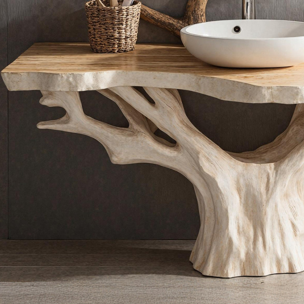 Modern Rustic Solid Wood Bathroom Vanity For Cozy Bathroom Spaces