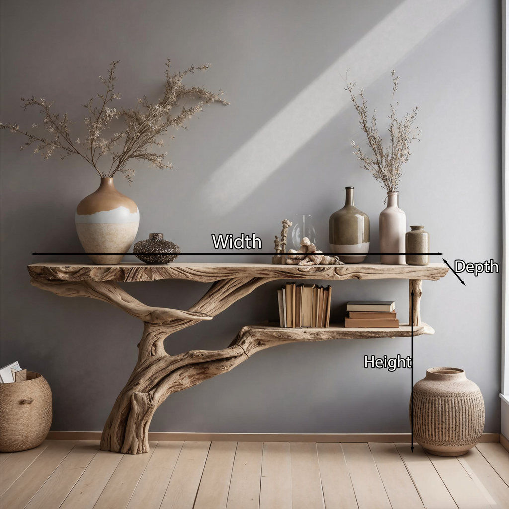 Farmhouse Wood Hallway Console Table with Solid Frame