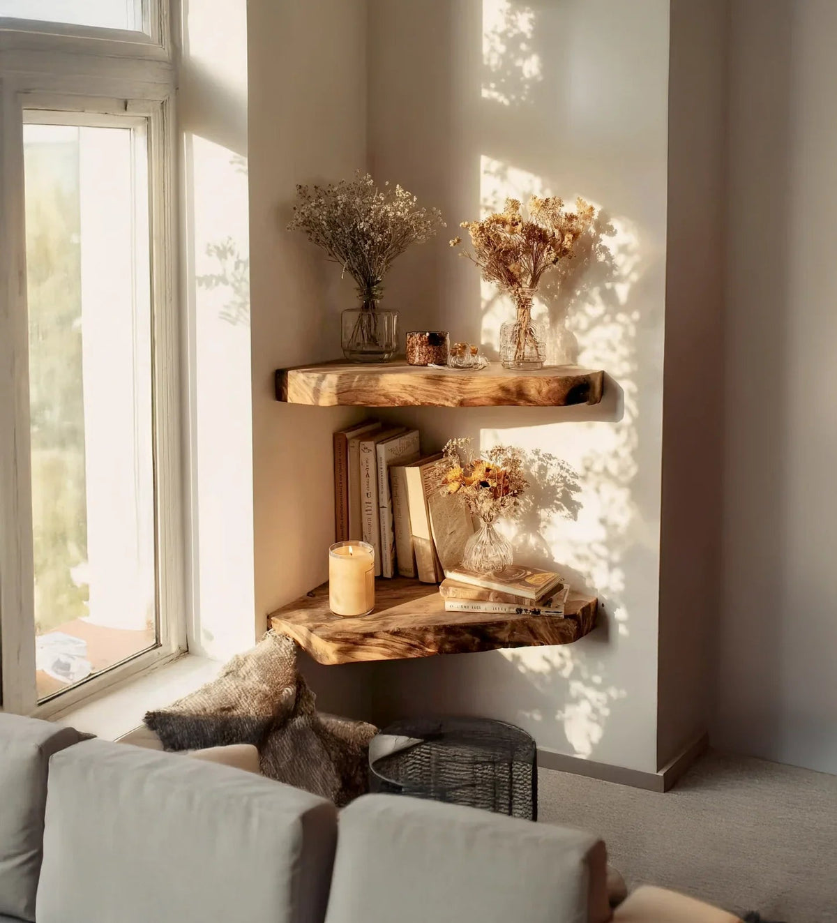 Farmhouse Floating Corner Shelf