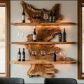 Live Edge Wood Bar Shelf