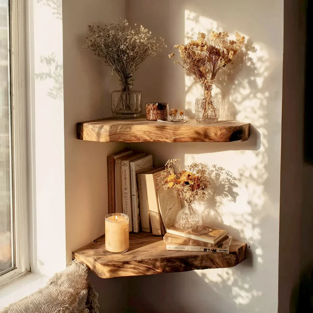 Farmhouse Floating Corner Shelf