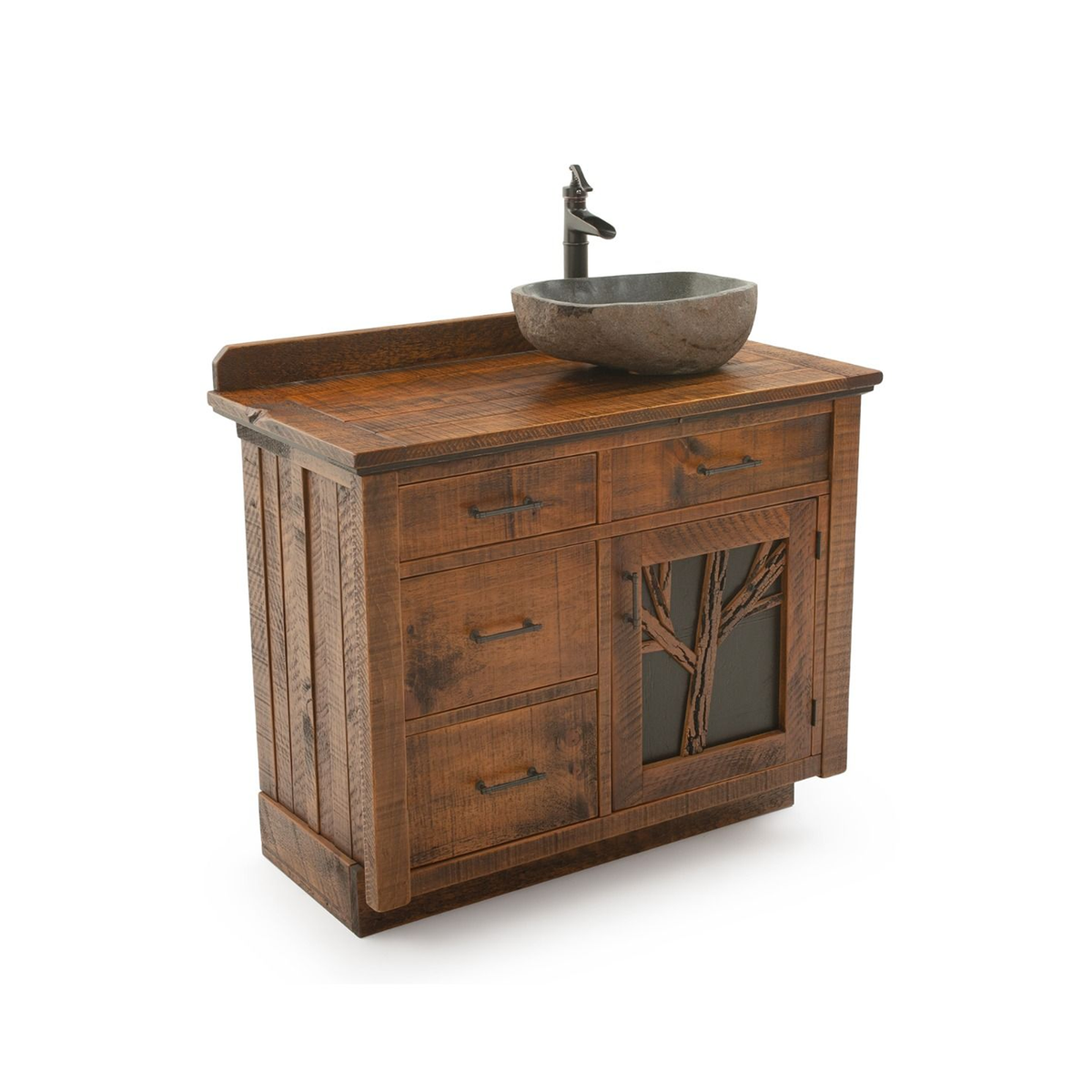 Bathroom Vanity With Sink Option, Farmhouse Live Edge Wood