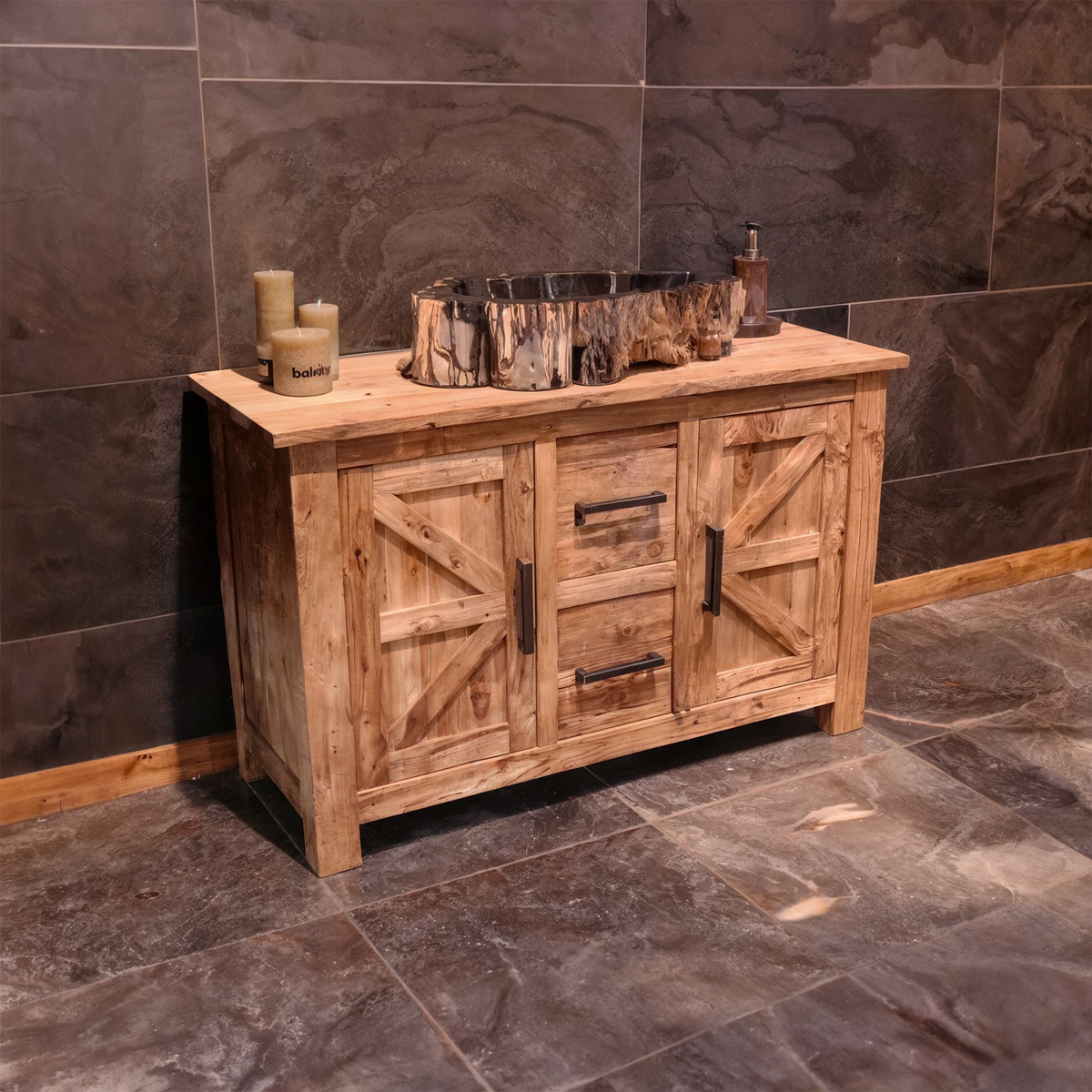 Floating Live Edge Bathroom Vanity Top, Optional Sink, 24 To 36 Inch