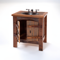 Live Edge Floating Wood Bathroom Sink Vanity, Mid-Century Style