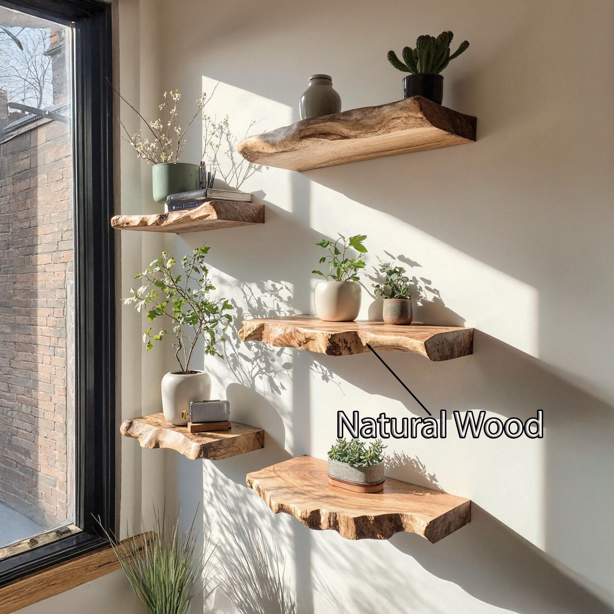Rustic Live Edge Floating Shelf