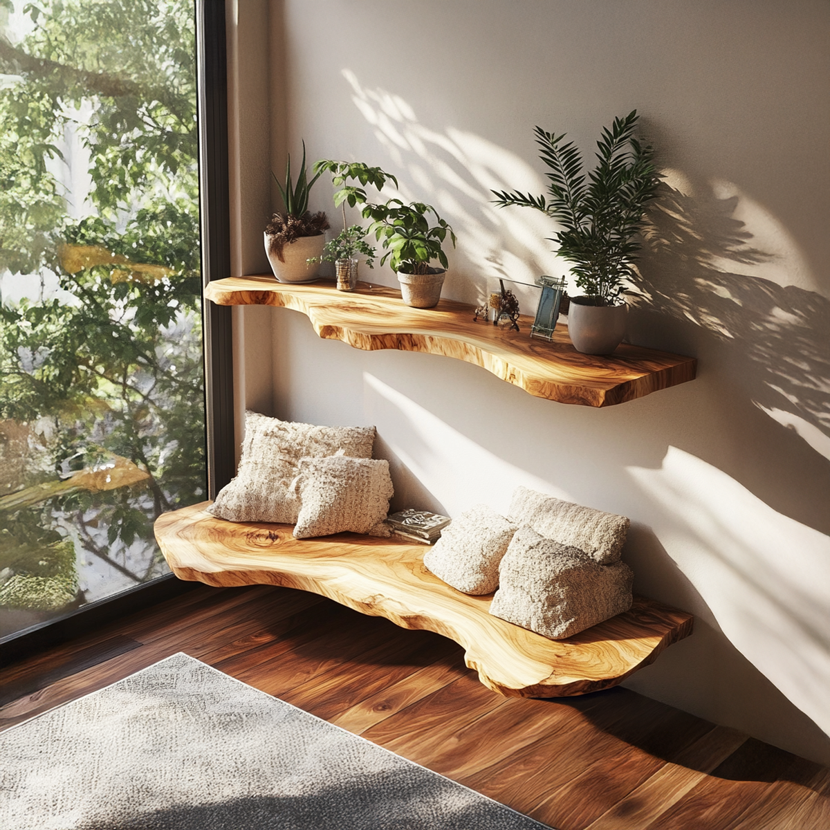 Decorative Floating Shelves Handmade Solid Wood Decor Home Gift