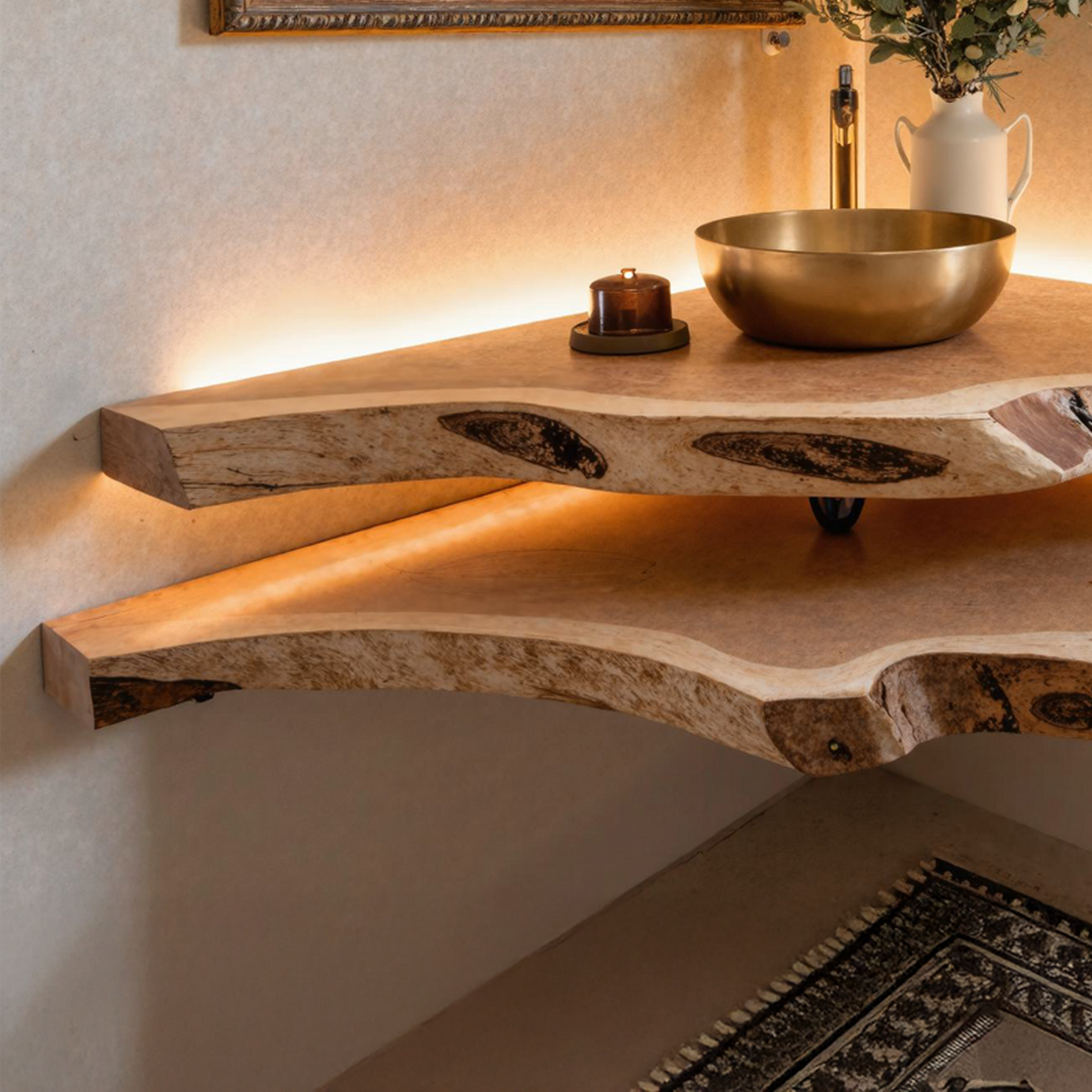 Floating Bathroom Corner Shelf – Style 2