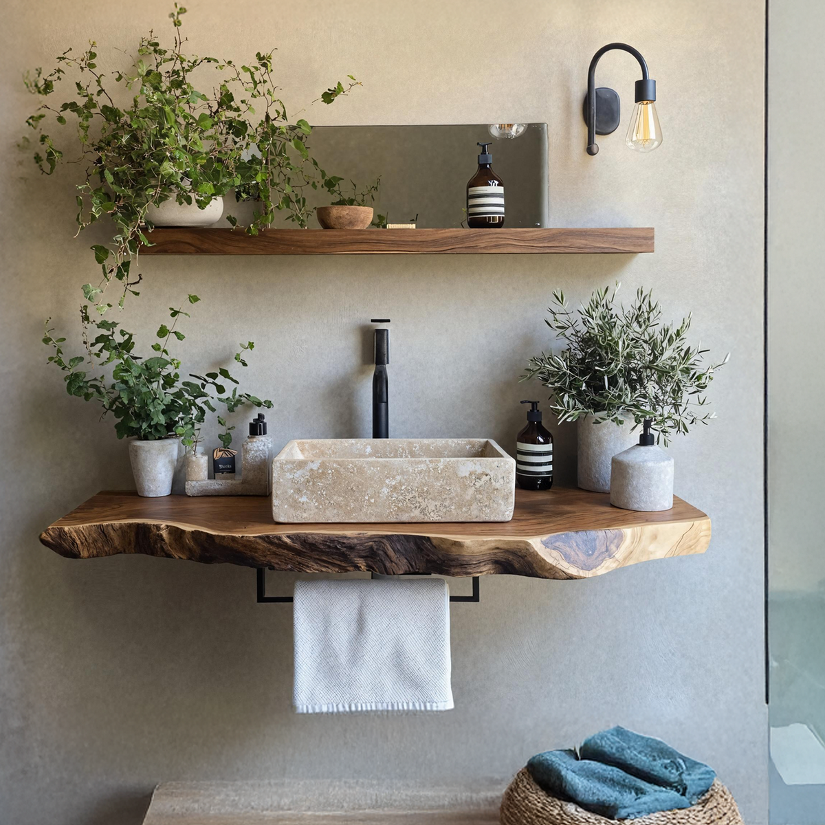 Handcrafted Live Edge Vanity For Modern Bathroom Design
