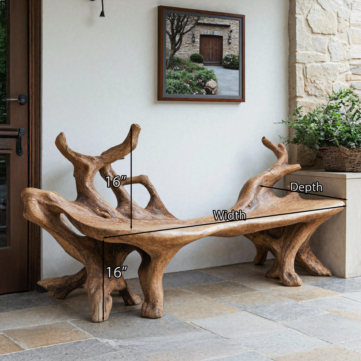 Farmhouse Wooden Bench For Cozy Living Room Accents
