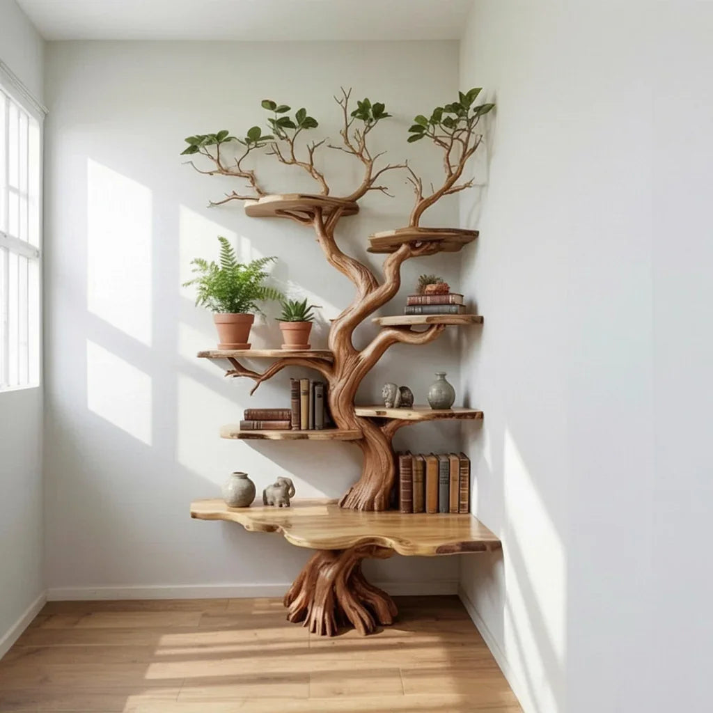 Tree Branch Corner Bookshelf