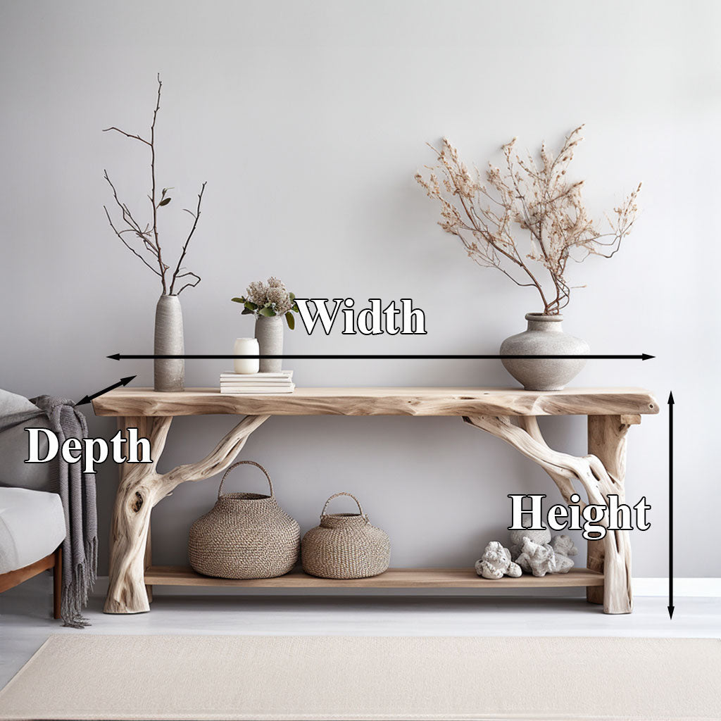 Rustic Modern Natural Wood Console Table with Clean Lines