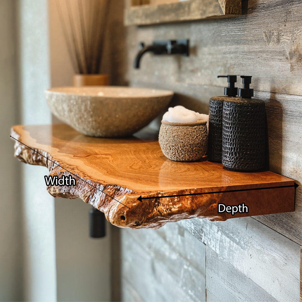 Floating Wood Bathroom Shelf