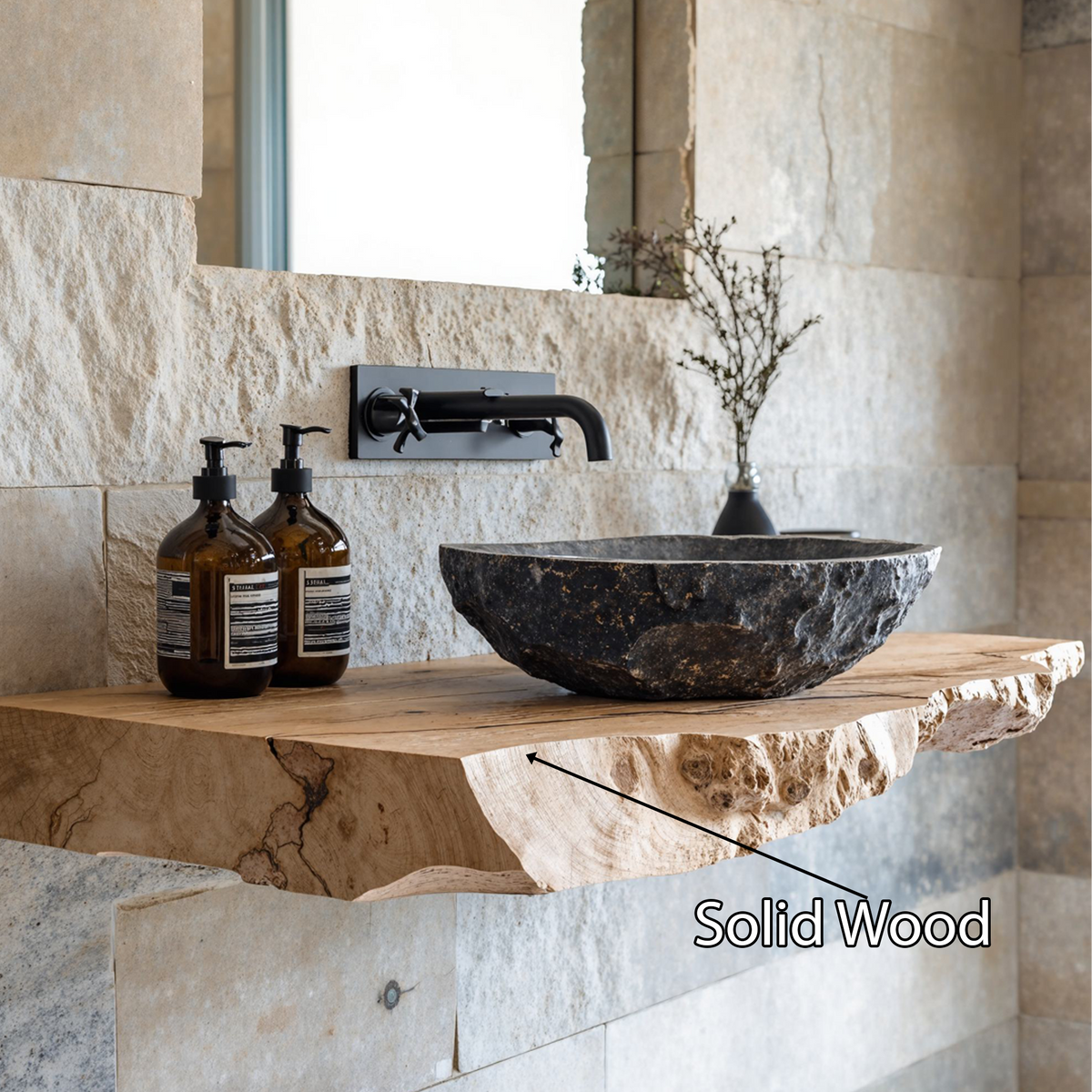Handcrafted Bathroom Wooden Shelf