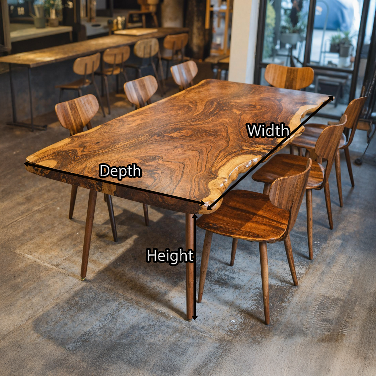 Large Curved Edge Solid Wood Dining Table, 63 To 98 Inch Long