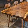 Large Curved Edge Solid Wood Dining Table, 63 To 98 Inch Long