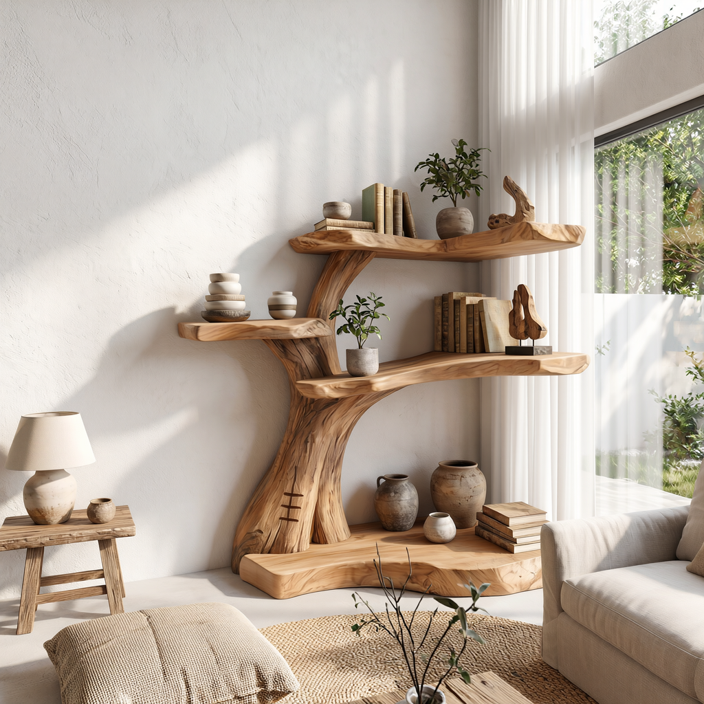 Branch Corner Wall Bookshelf for Kids and Nursery, Floating Shelves