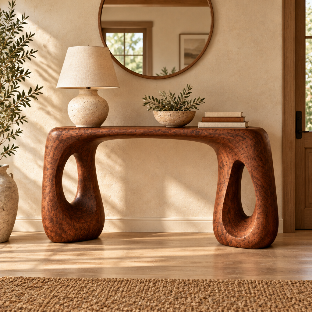 Mojave Sculpted Console Table in use