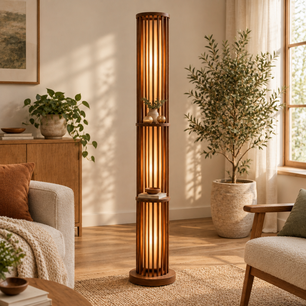 Halden Slatted Floor Lamp in use