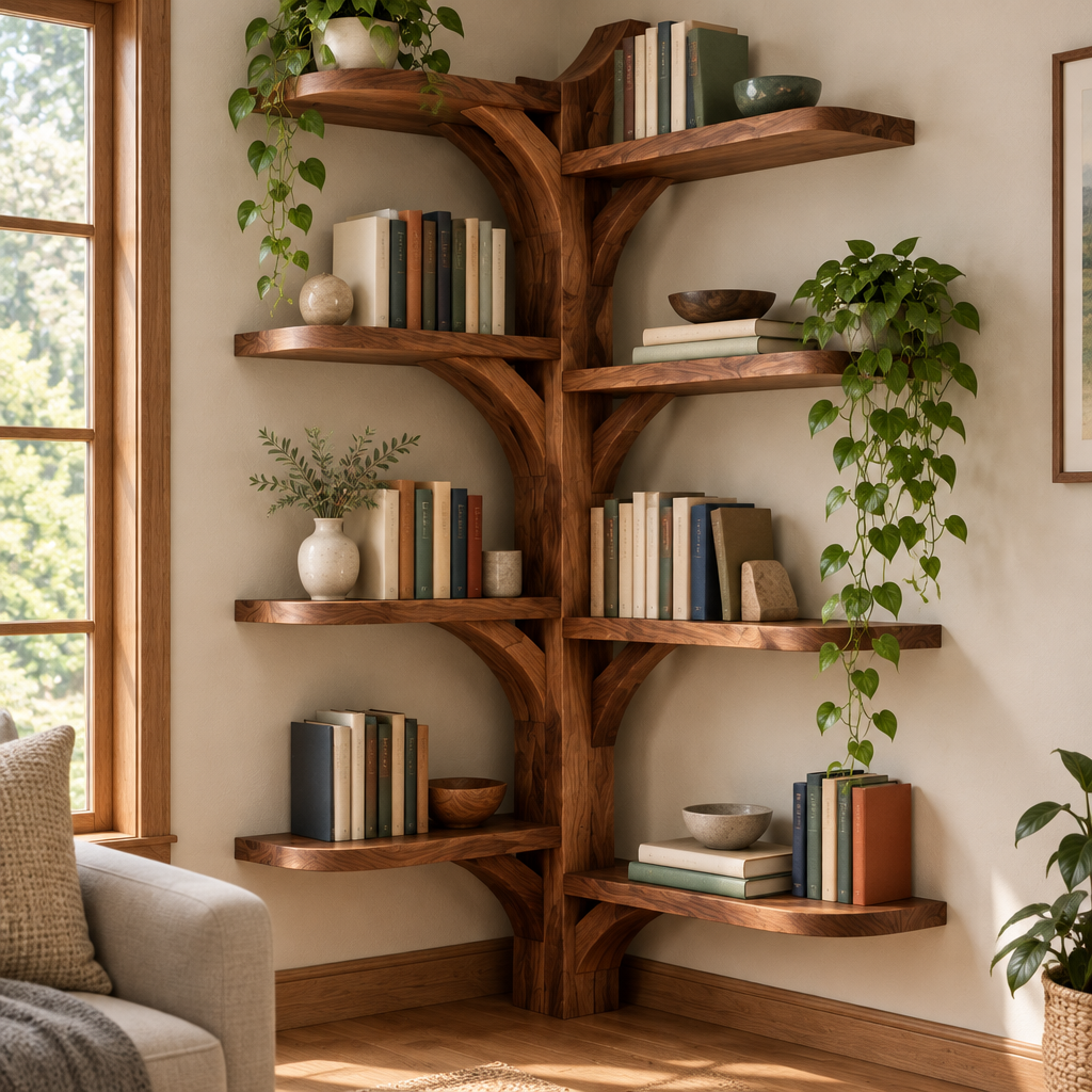 Rowan Corner Tree Bookshelf in use