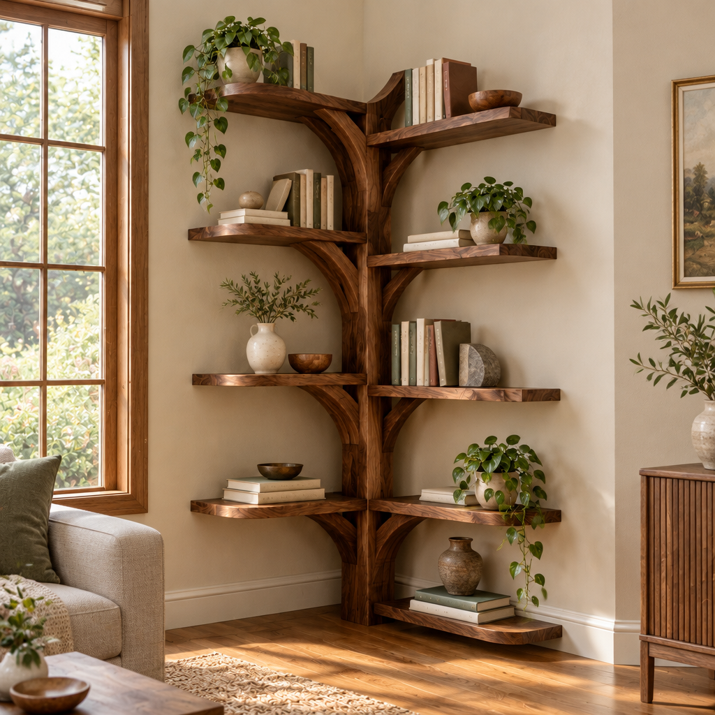 Rowan Corner Tree Bookshelf side view