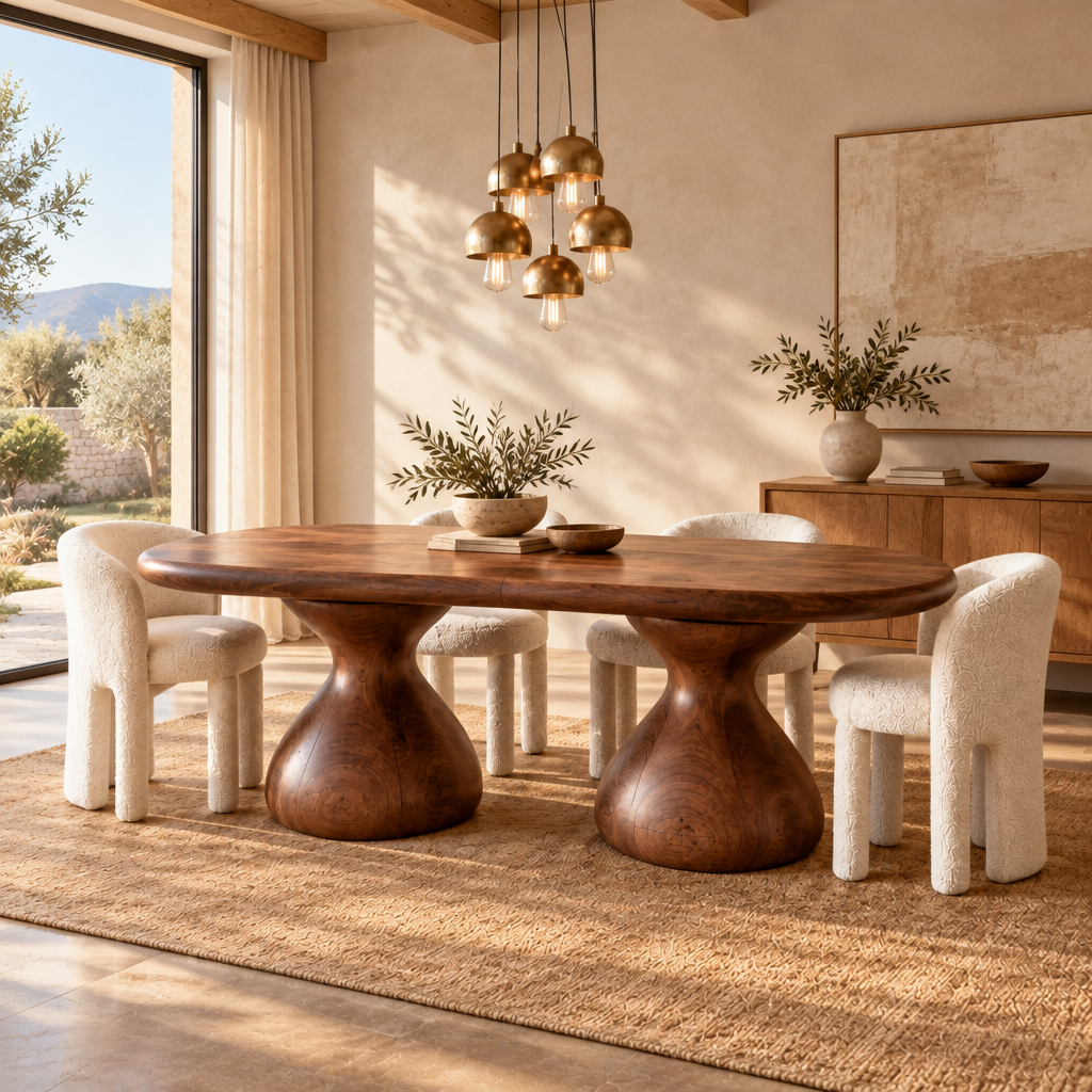 Mojave Sculpted Dining Table side view