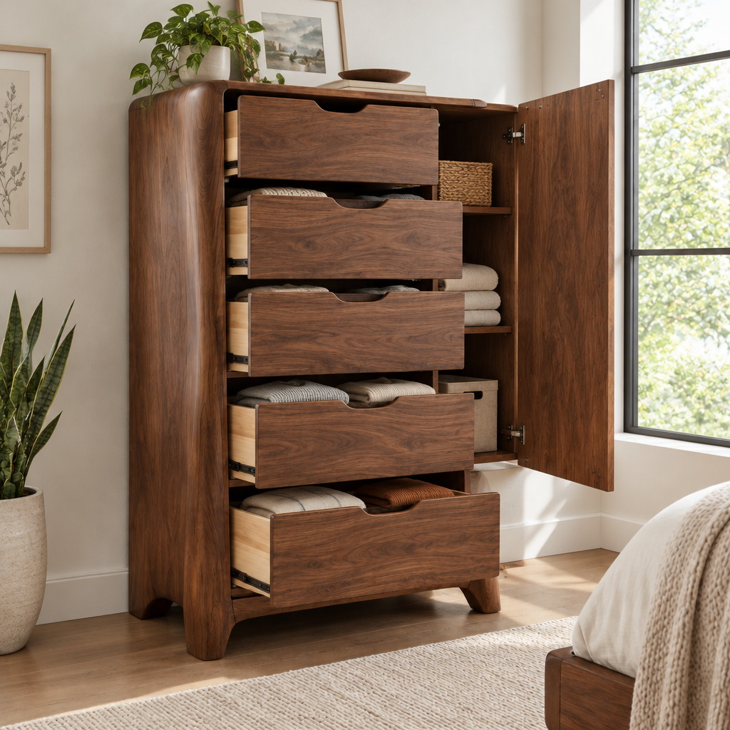 Atelier Sculpted Tall Chest in use