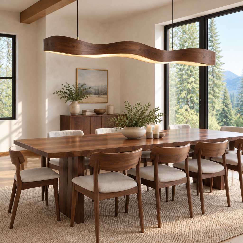 Atelier Wave Linear Pendant Light in a living space