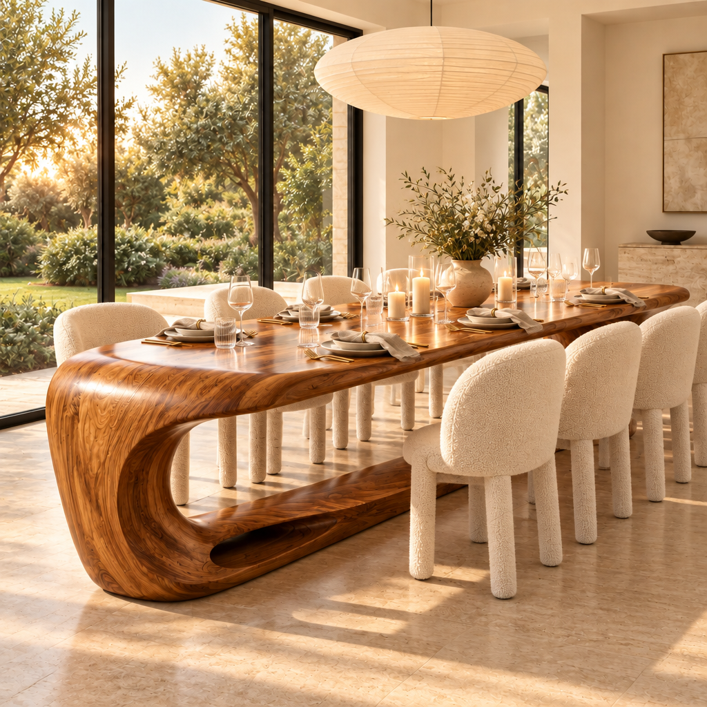 Haven Cascade Dining Table set for dinner