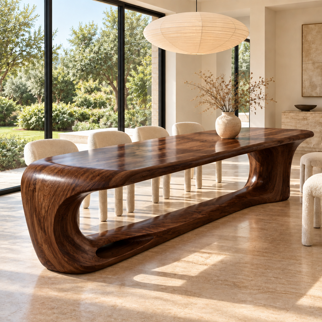 Haven Cascade Dining Table in Dark Walnut finish