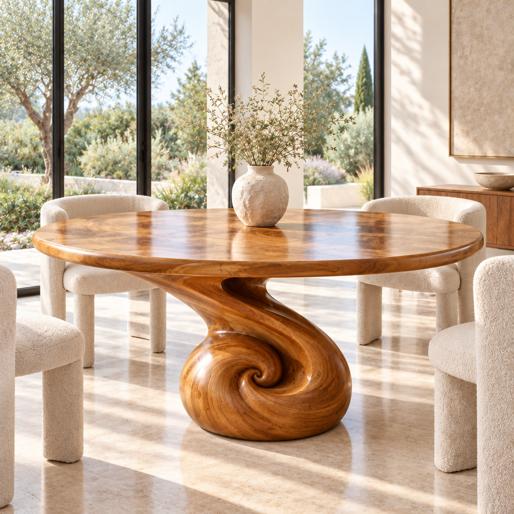 Haven Nautilus Round Dining Table side view