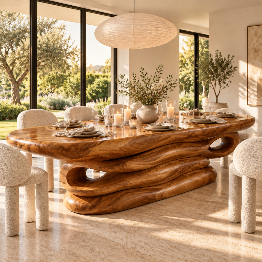 Haven Dune Ridge Dining Table set for dinner