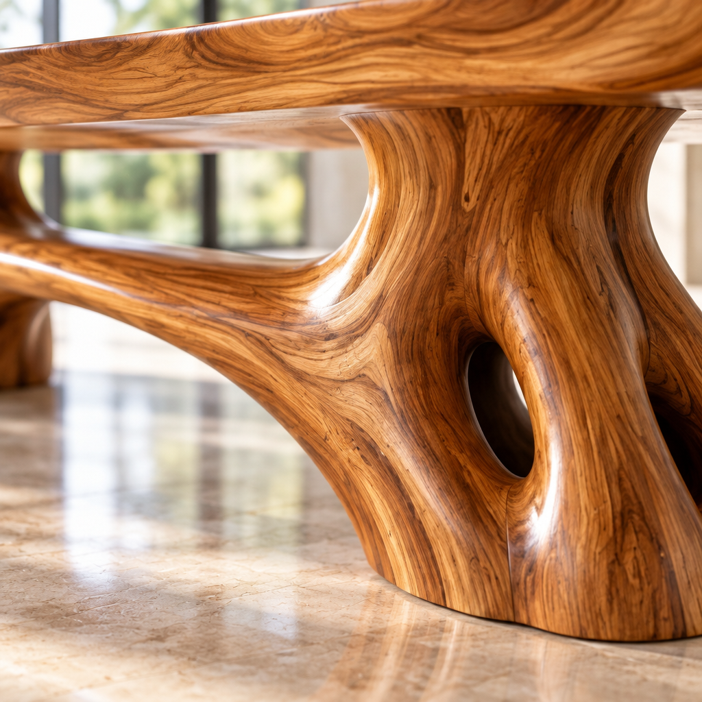 Haven Root Bridge Dining Table wood grain close-up